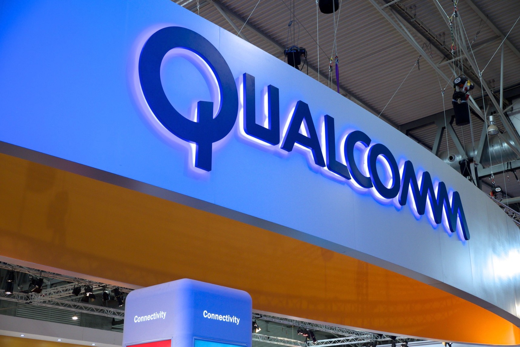 Qualcomm logo at an event.