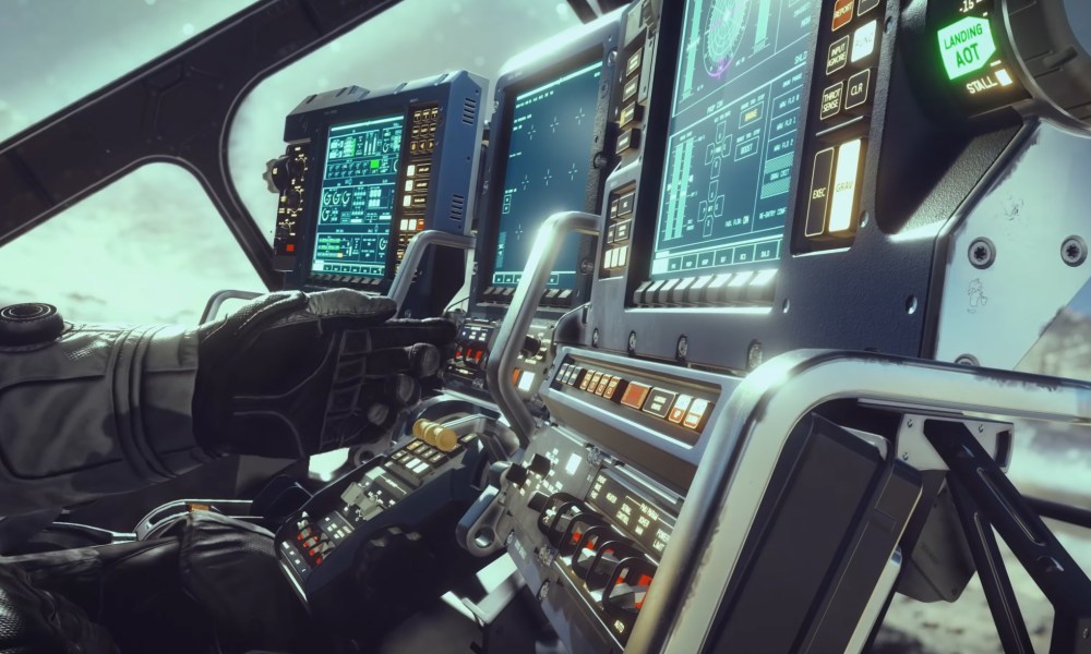 Cockpit in spaceship from Starfield.