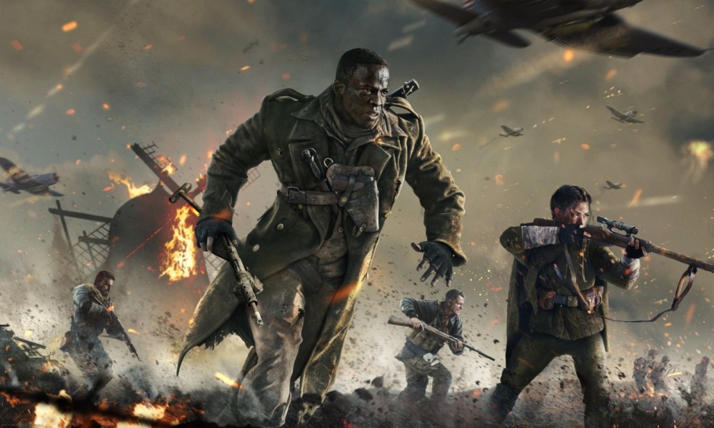 Soldiers running in Call of Duty: Vanguard promo.