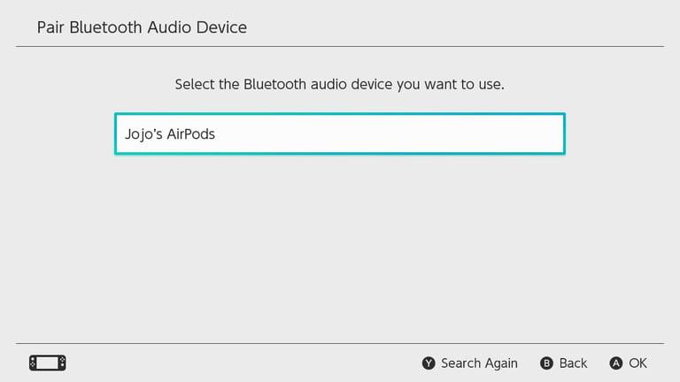 How to connect online airpods to switch lite