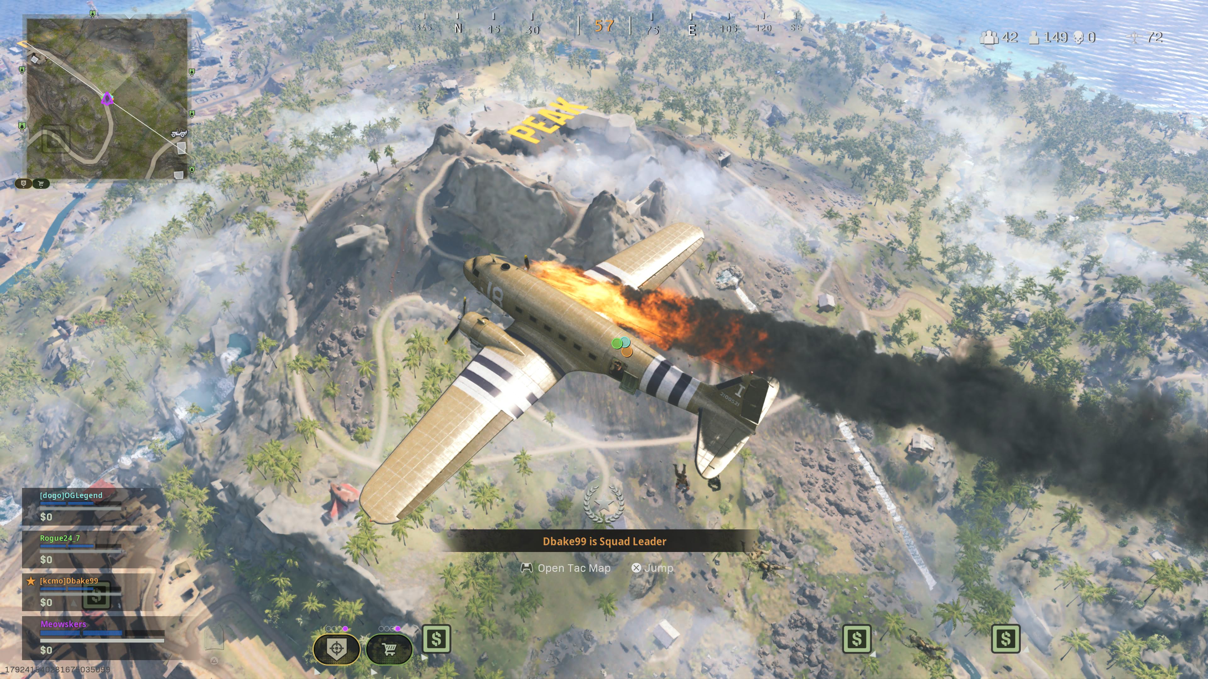 Flying over Peak in Warzone.