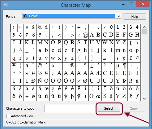 typing symbols copy and paste