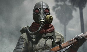 A soldier wearing a gas mask in Call of Duty: Warzone