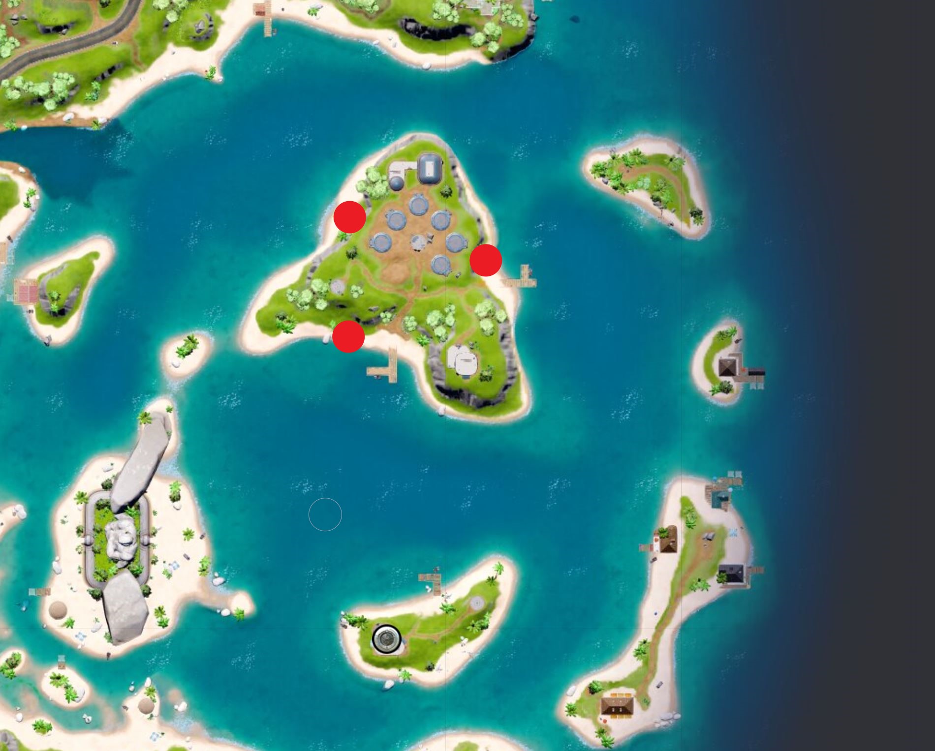 Map of jammers in Fortnite.