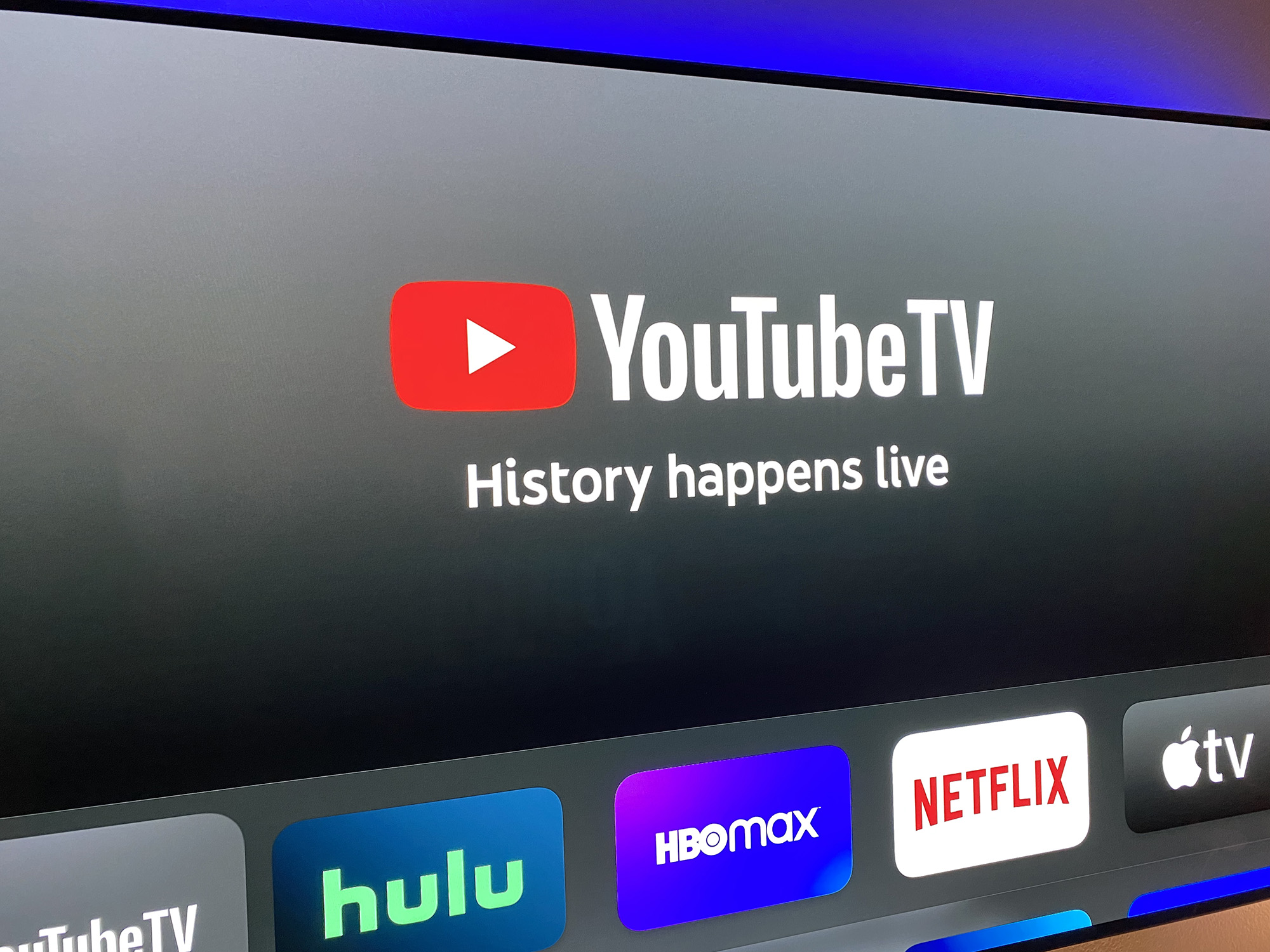 YouTube TV sur Apple TV.