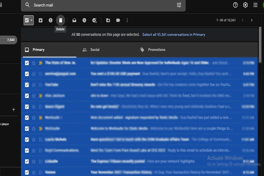 Как массово удалить все ваши электронные письма в Gmail одновременно