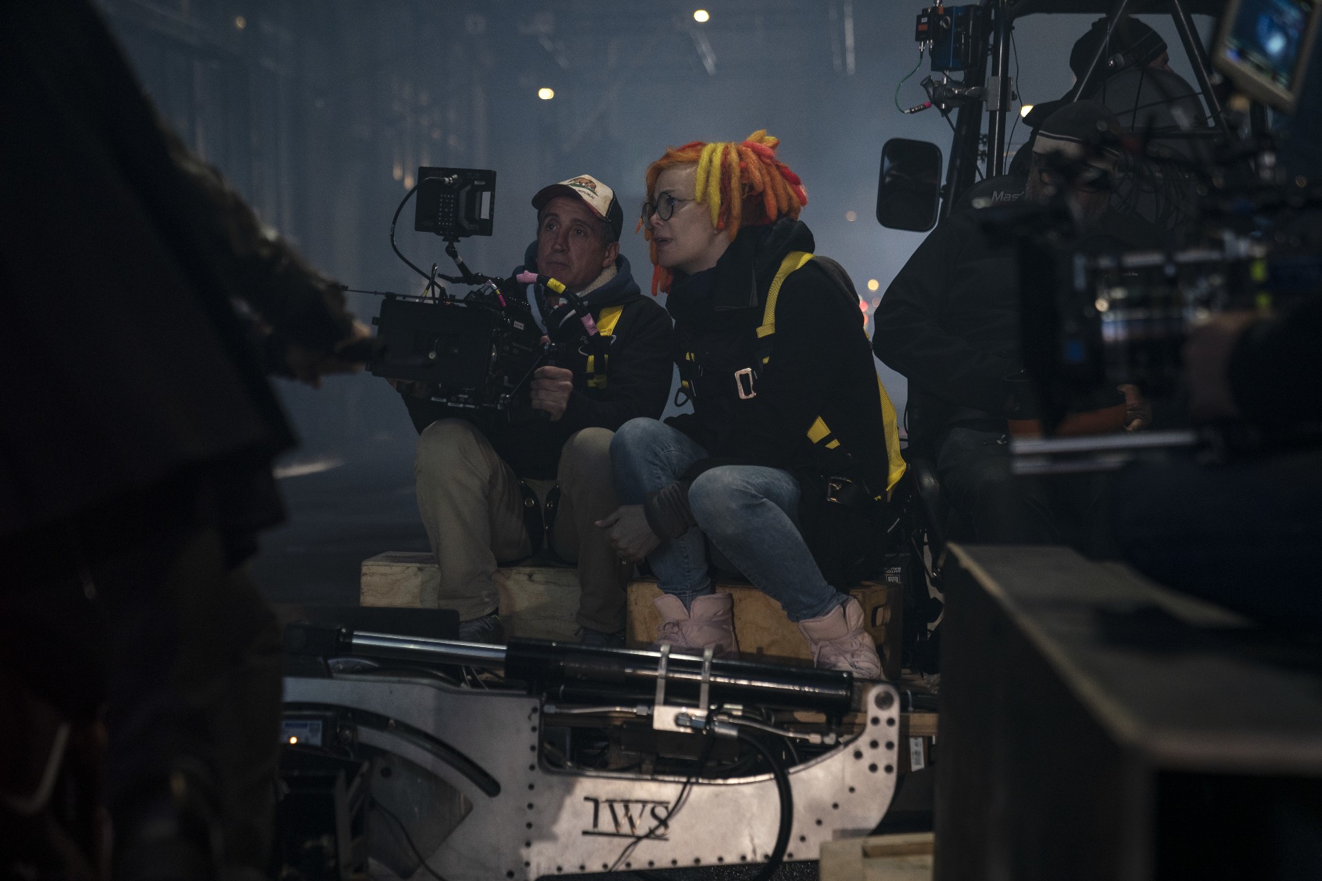 Lana Wachowski behind the camera during The Matrix Resurrections.