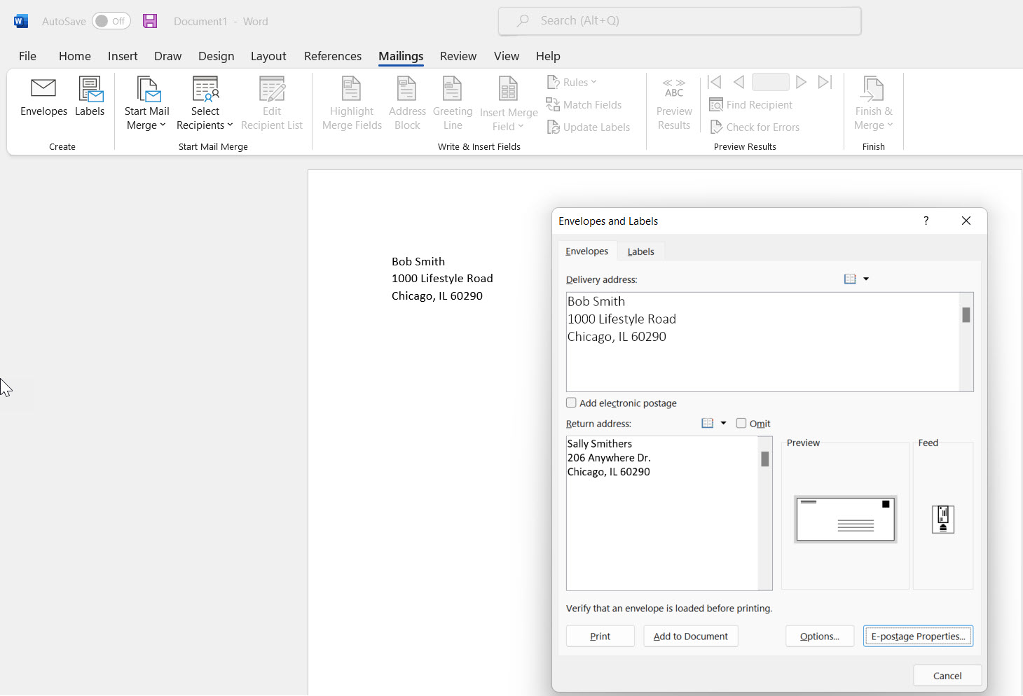 How to print labels from Word