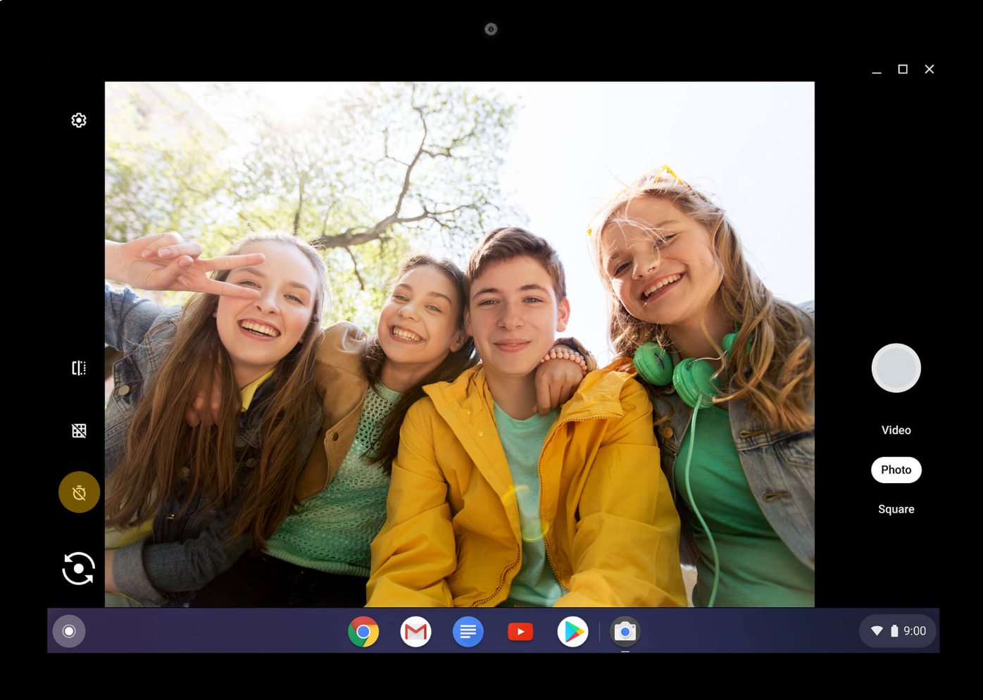 how to take a picture on chromebook chrome camera timer option