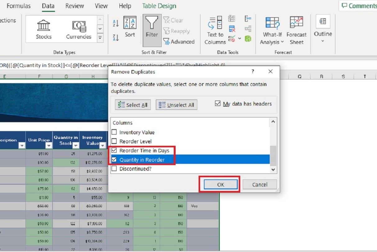 how to remove duplicates in excel screenshot 2