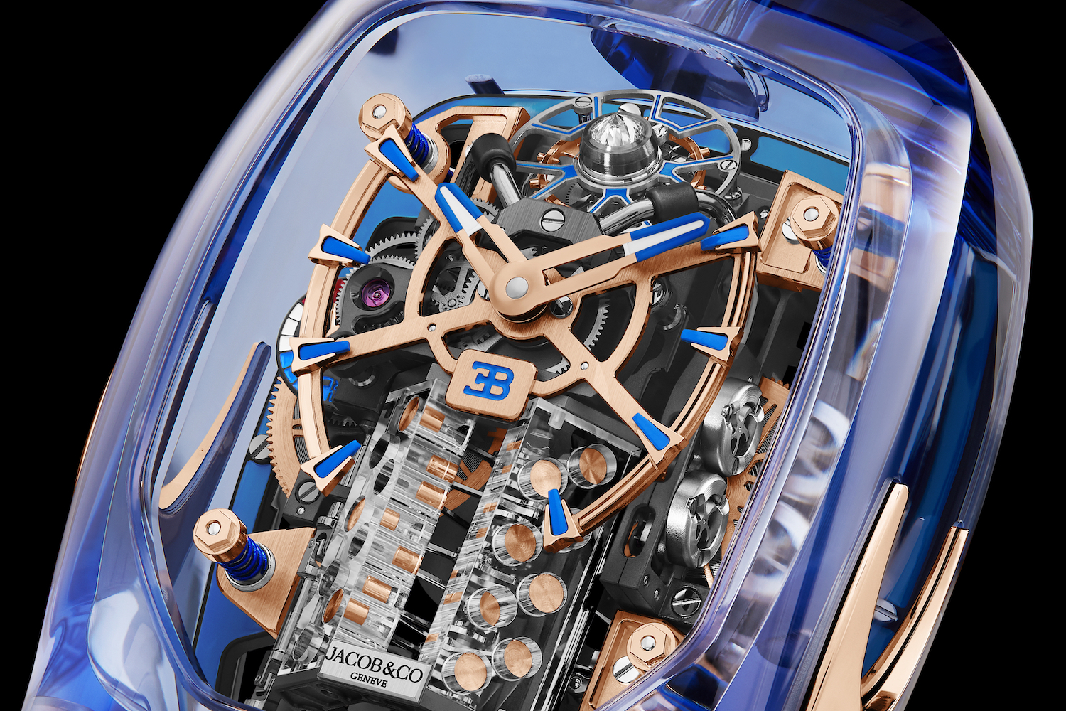 Jacob & Co. unveils the Bugatti Chiron Blue Sapphire Crystal timepiece with  superior clarity and colour - Watch I Love