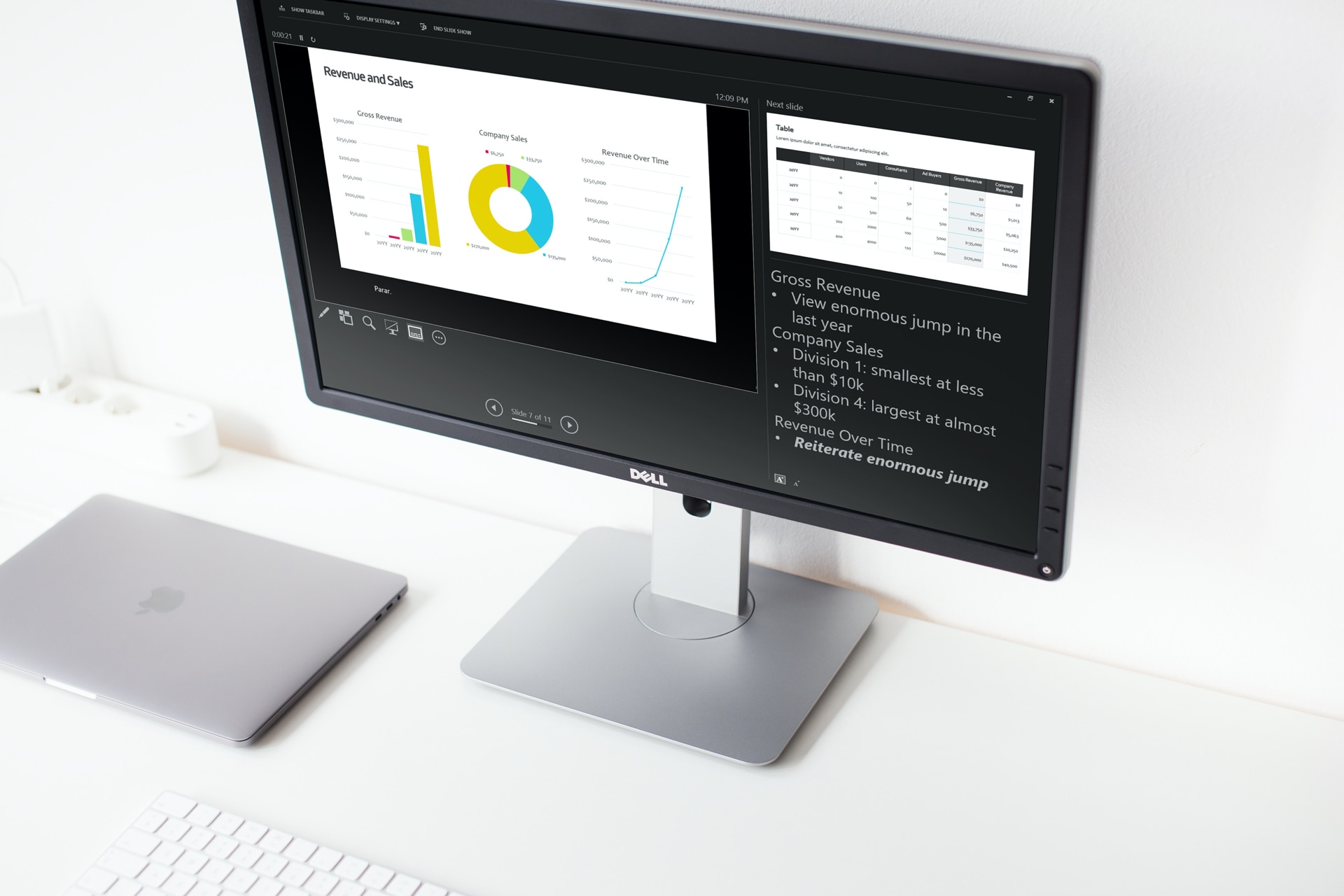 how to add notes powerpoint presenter dell monitor