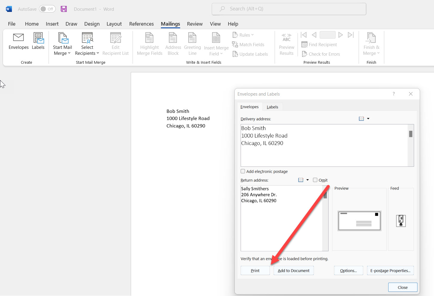 How to print labels from Word