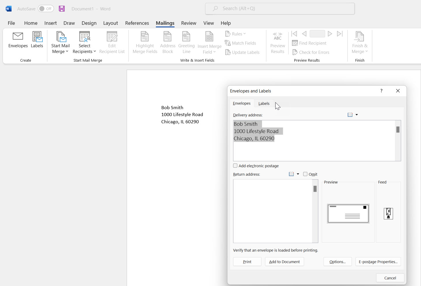 How to print labels from Word