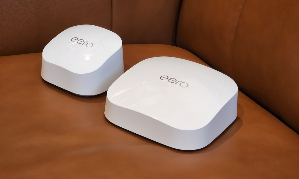 Eero Pro 6E with Wi-Fi 6E support alongside Eero's new affordable Eero 6+ mesh router.