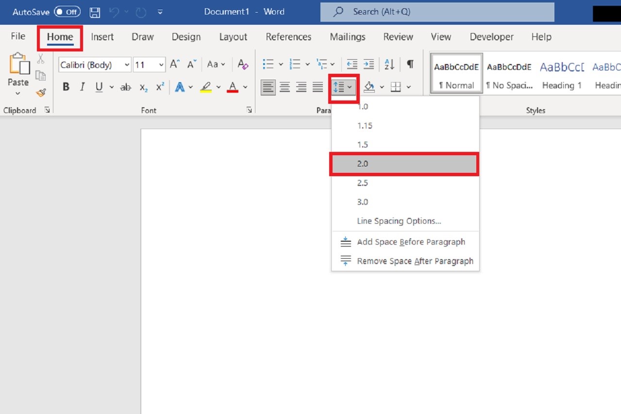 Как удвоить пространство в Microsoft Word