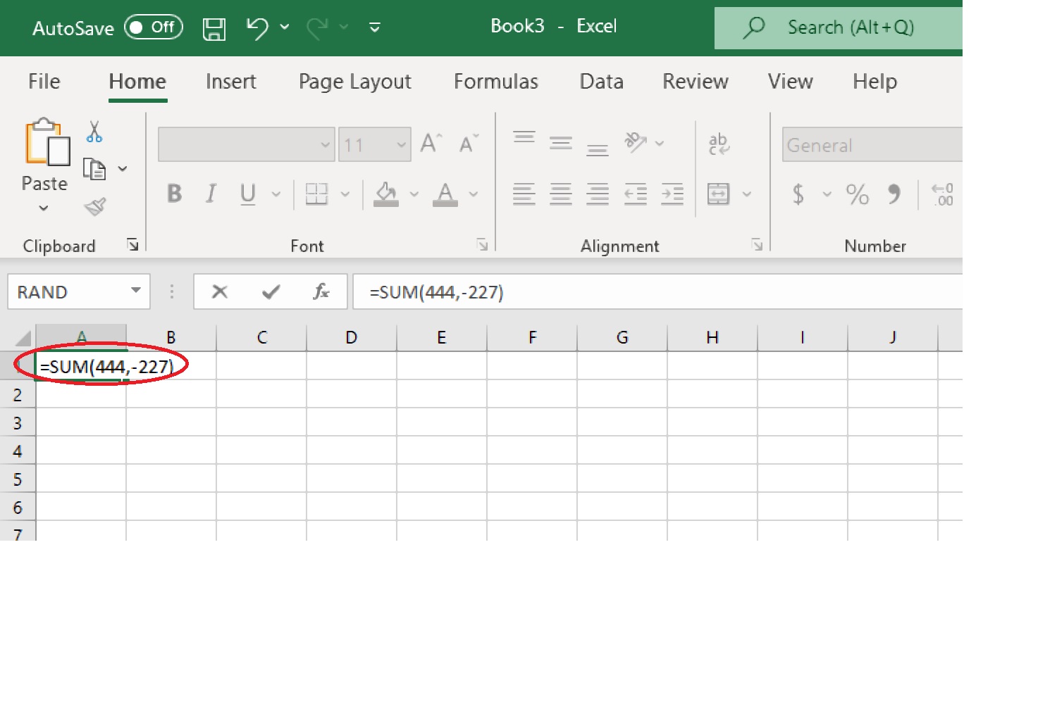 How to subtract in Excel