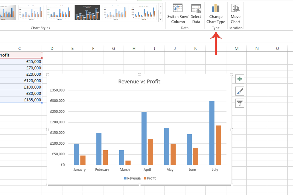 Как построить график в Excel