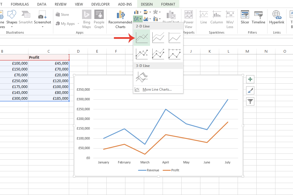 How to make a graph in Excel