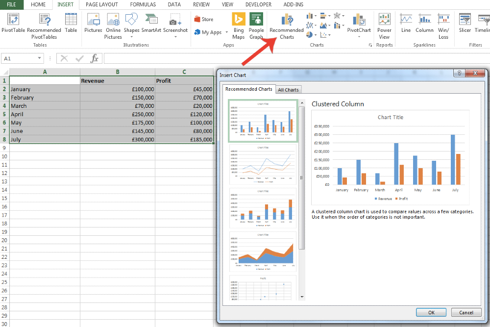 How to make a graph in Excel