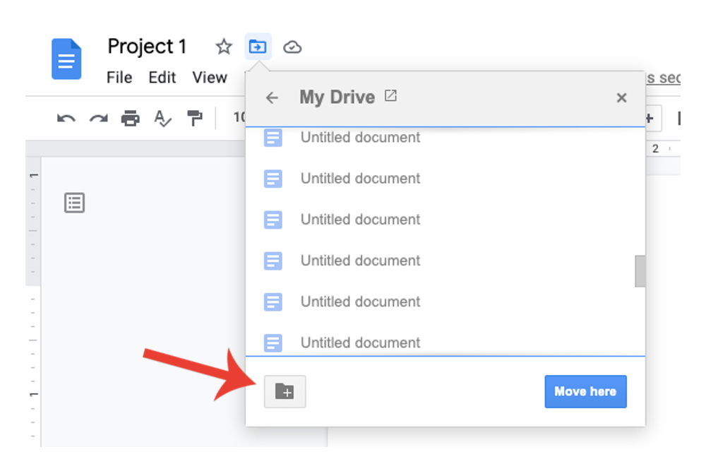 How to create a folder in Google Docs