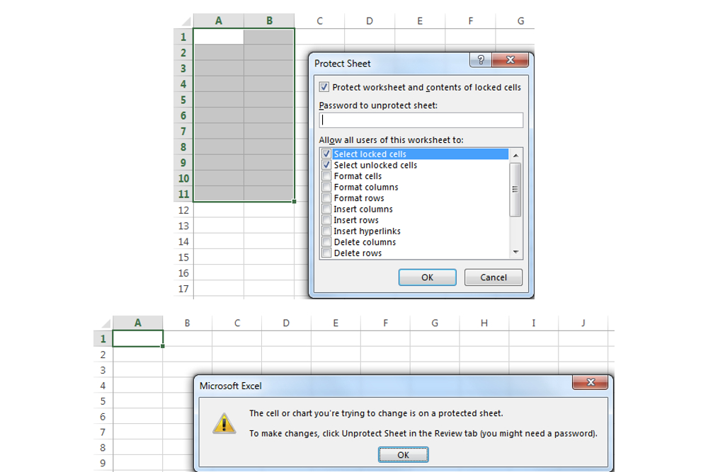 How to lock cells in Excel