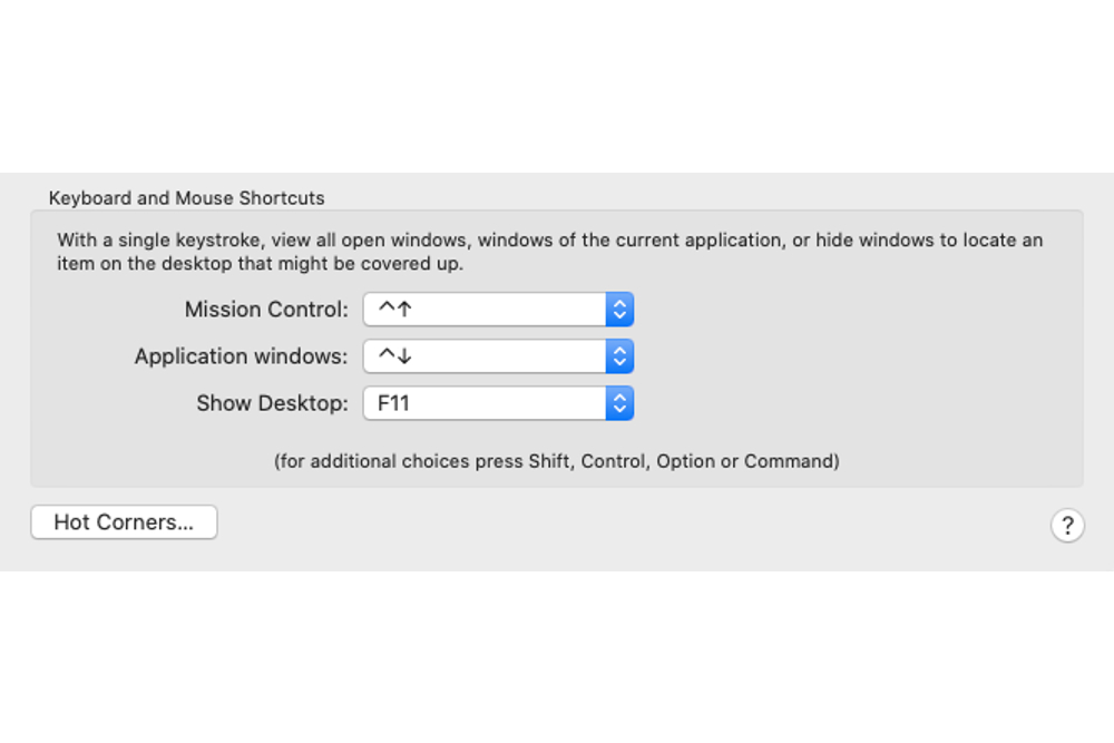 mac virtual desktop shortcuts