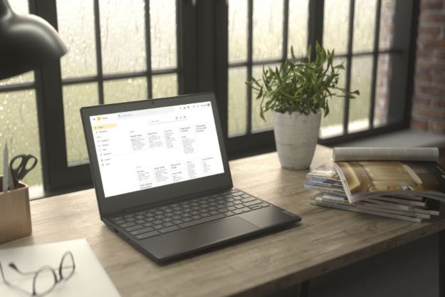 Lenovo Chromebook 3 11 on wooden desk.