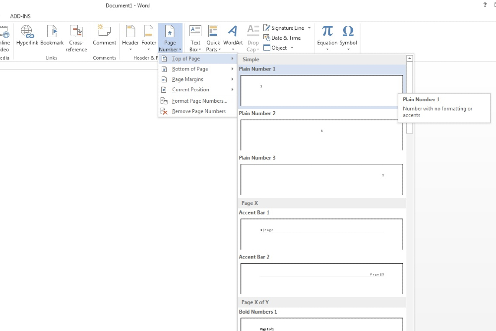 How to add page numbers in Microsoft Word