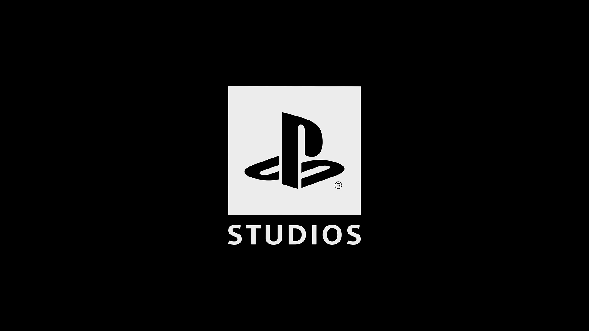 Логотип PlayStation Studios черно-белый.