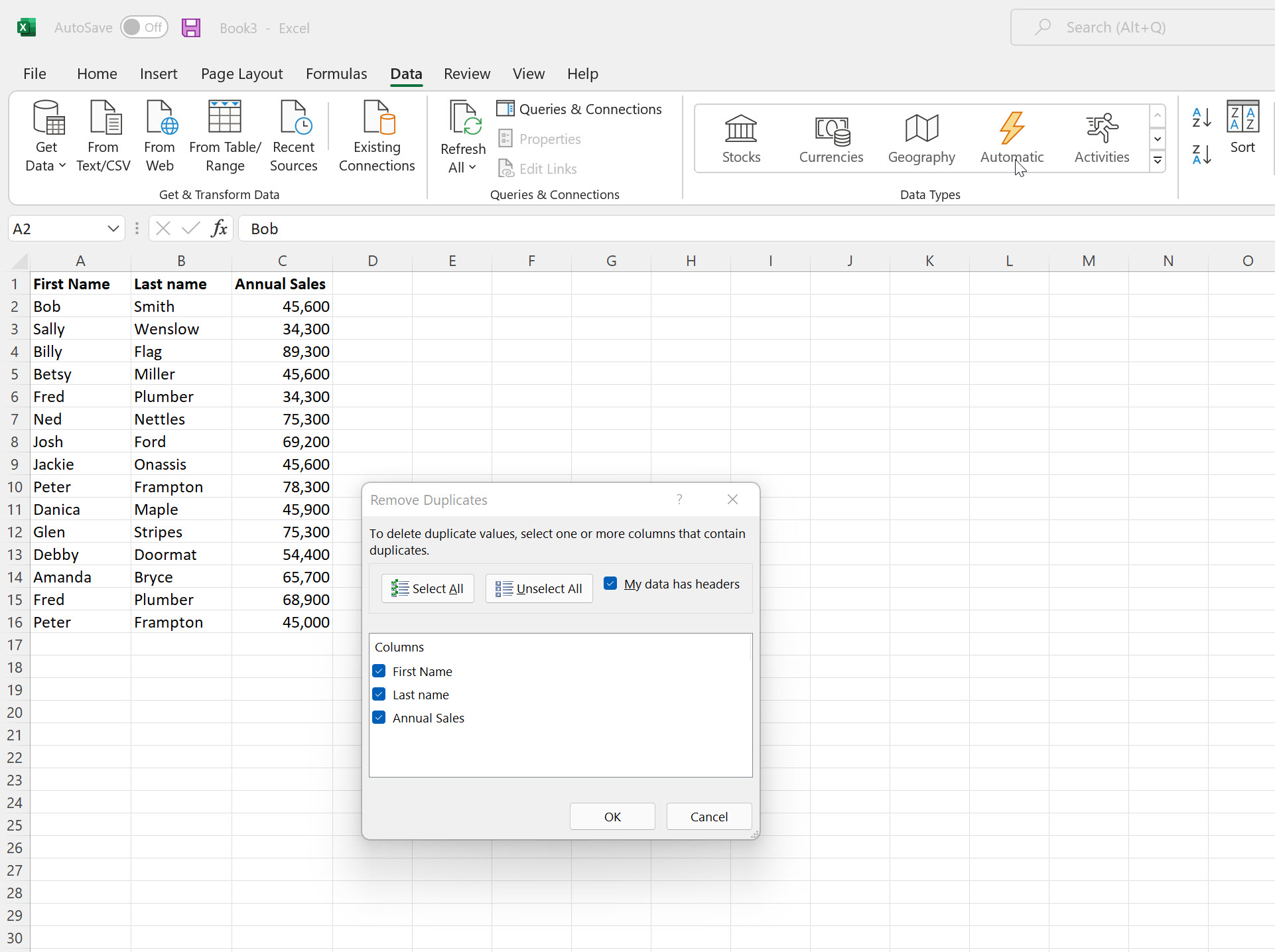 Как найти дубликаты в Excel