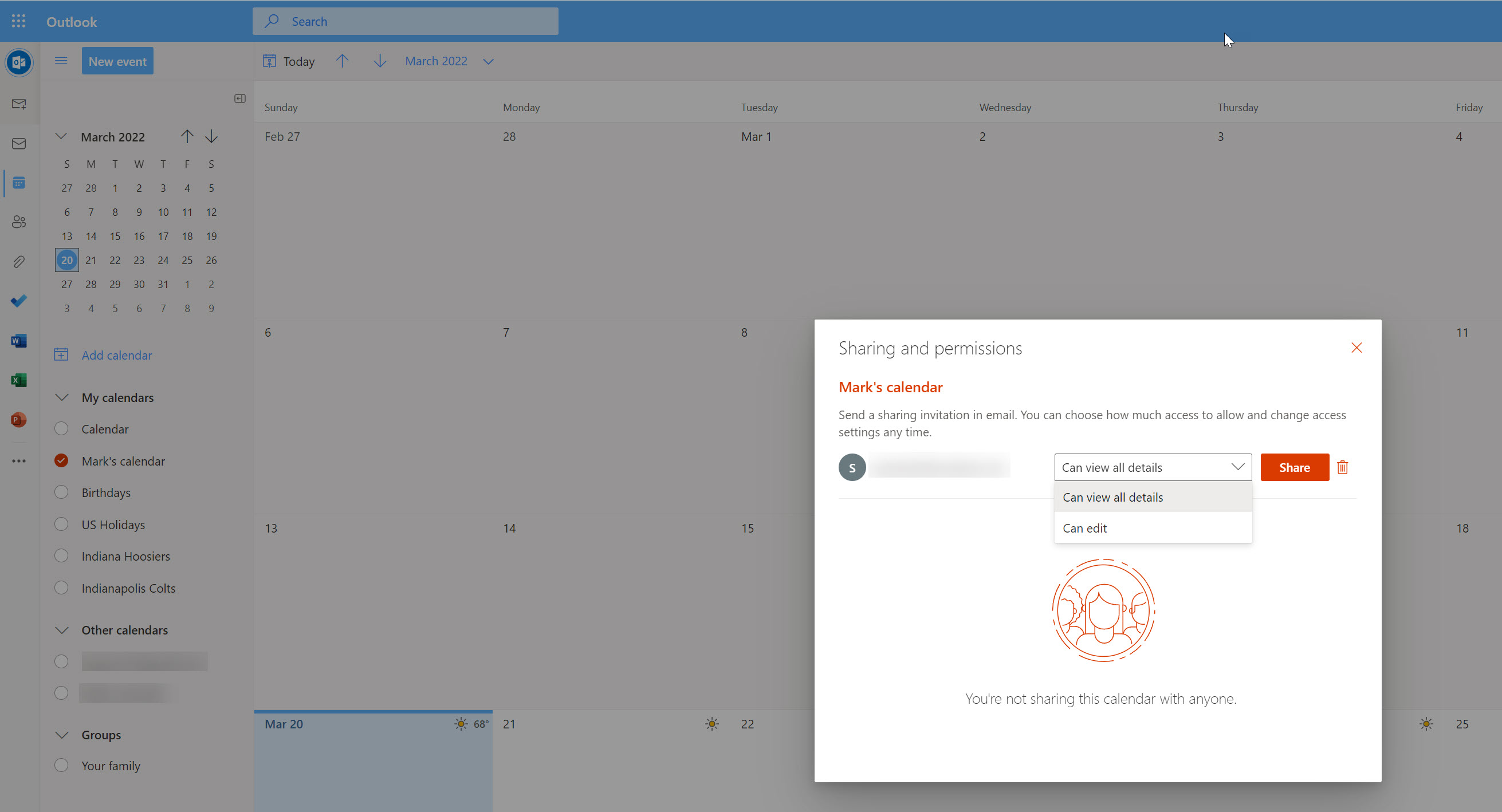 Как поделиться своим календарем Outlook