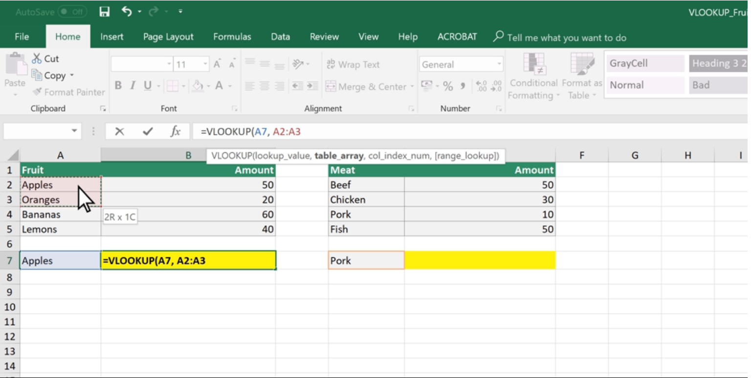 How to use VLOOKUP in Excel