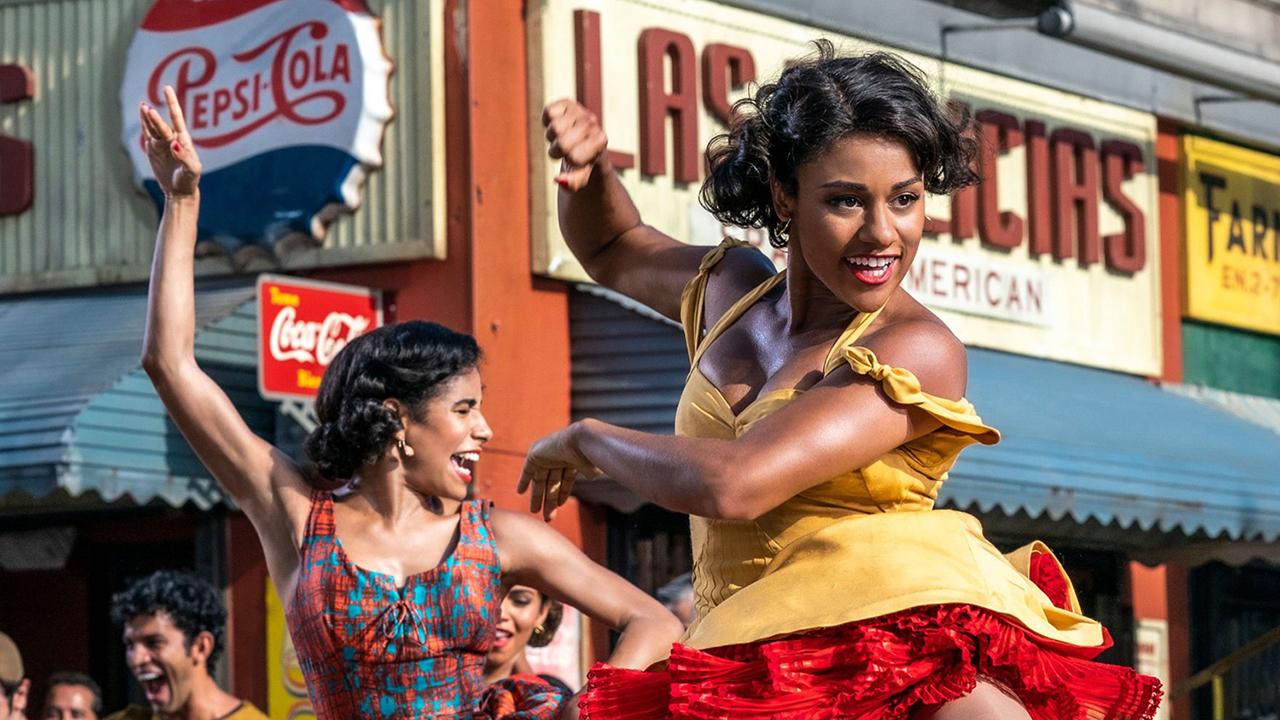 Ariana DeBose as Anita dancing in a scene from West Side Story.