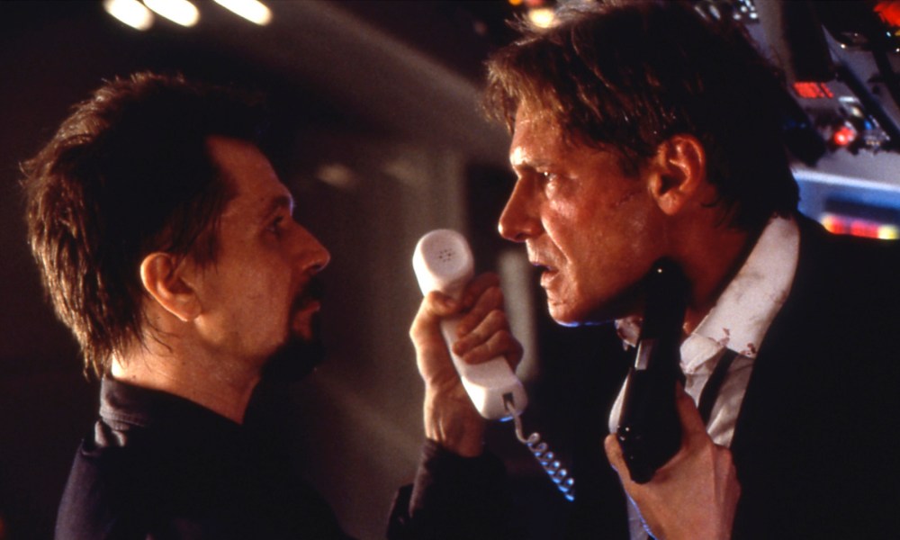 Gary Oldman and Harrison Ford in Air Force One.