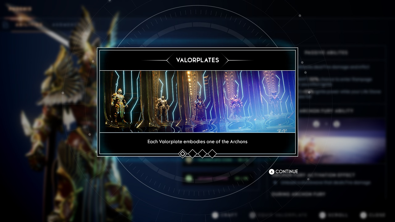 Godfall Valorplate menu notification.