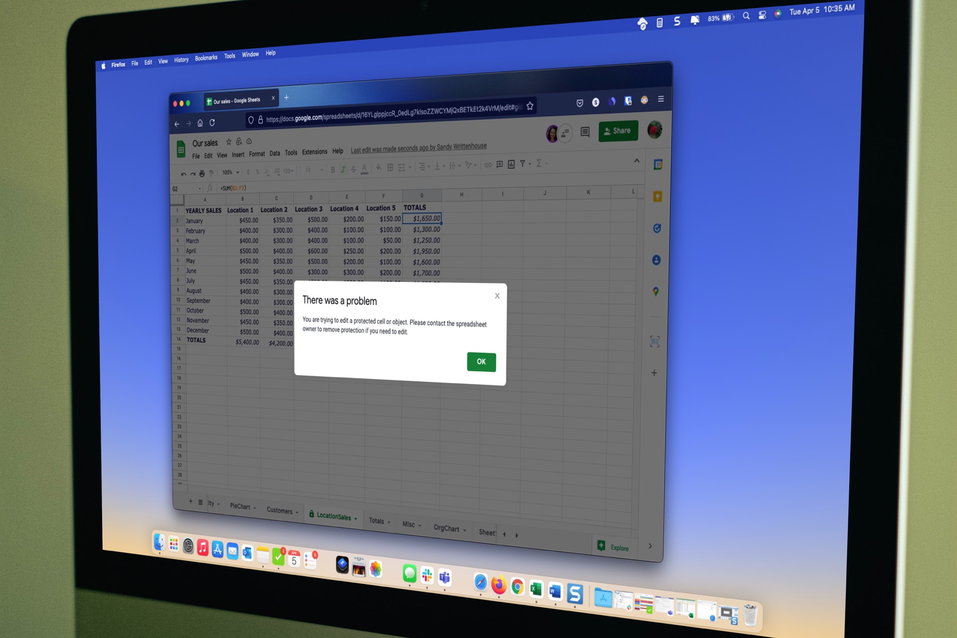 how to lock cells in google sheets locked warning imac