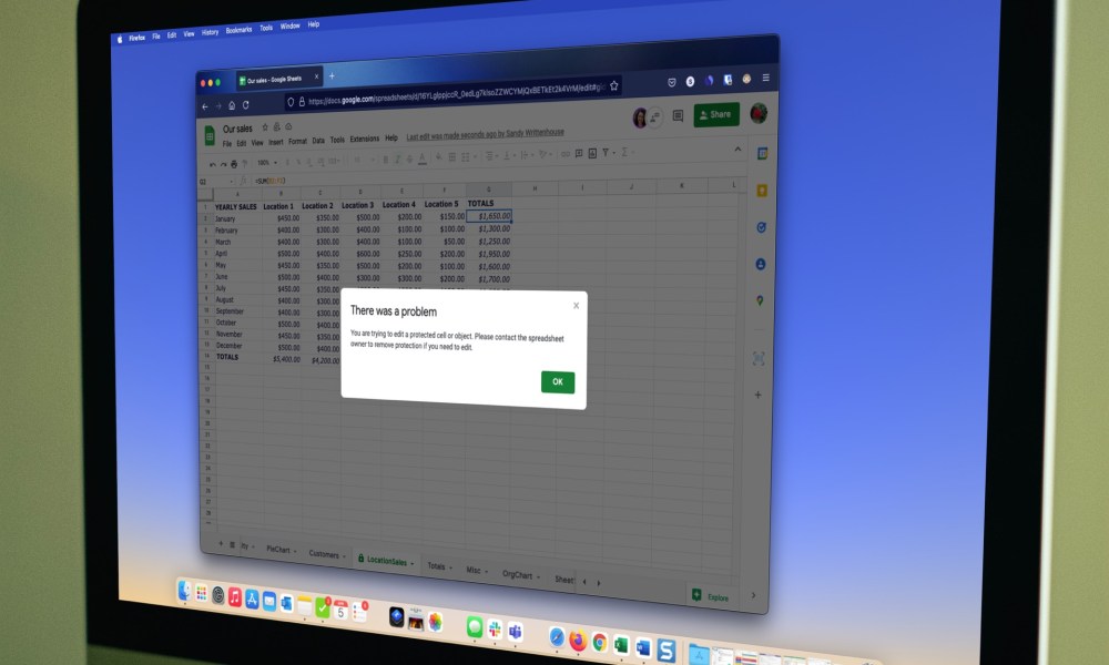 how to lock cells in google sheets locked warning imac