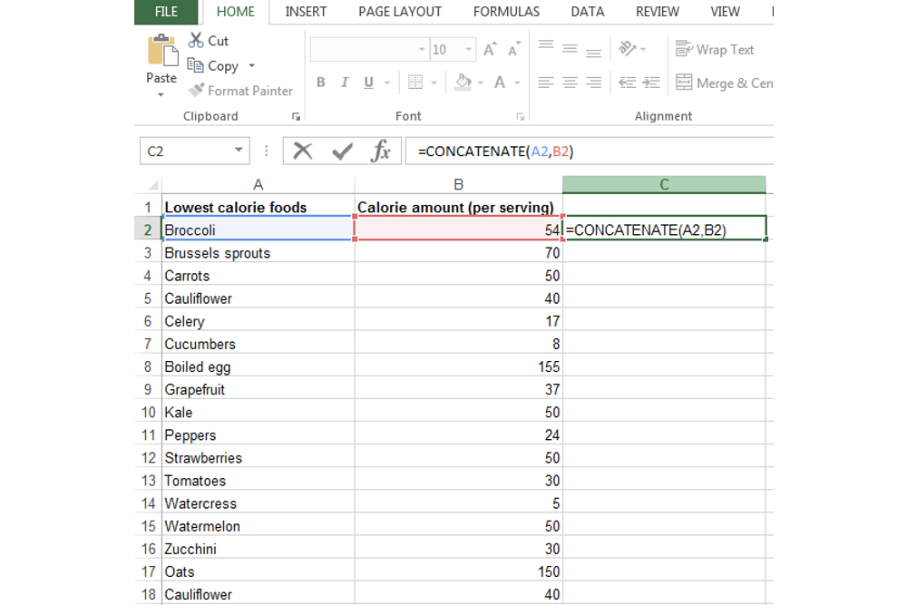 How to use concatenate in Excel