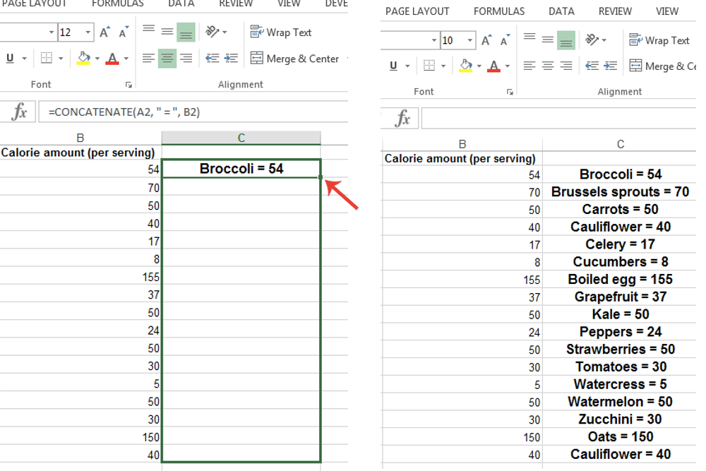 How to use concatenate in Excel