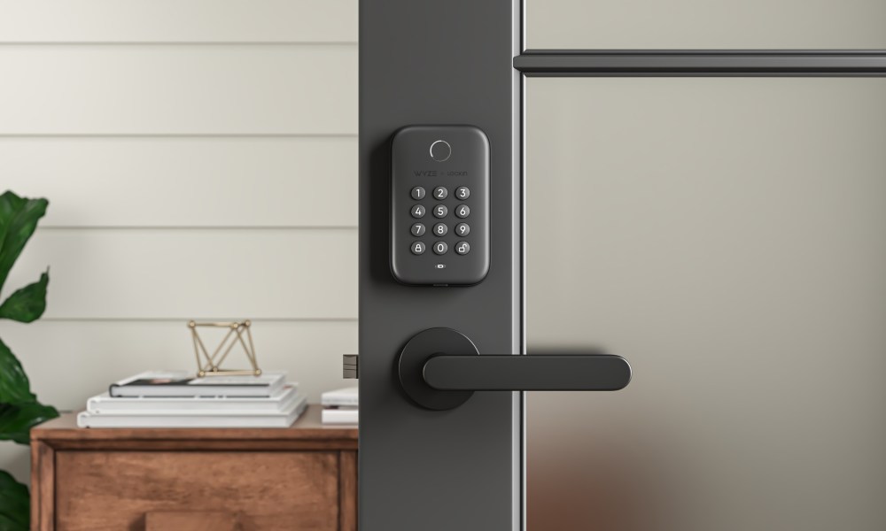 The Wyze Lock Bolt installed on a door.