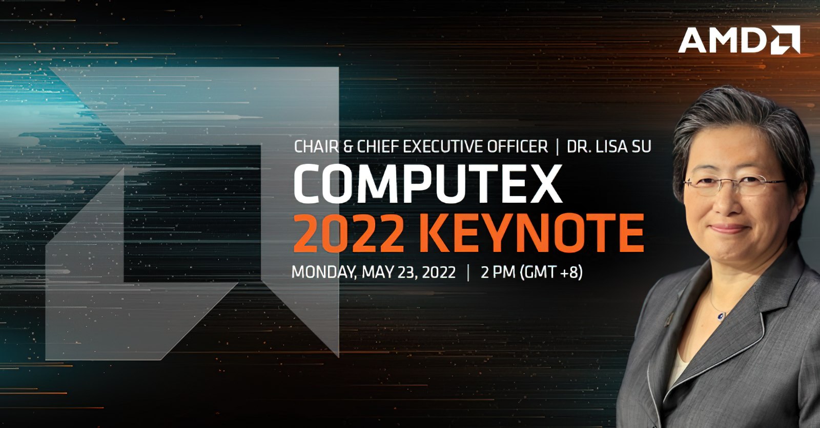 Баннер для основного доклада AMD Computex 2022.