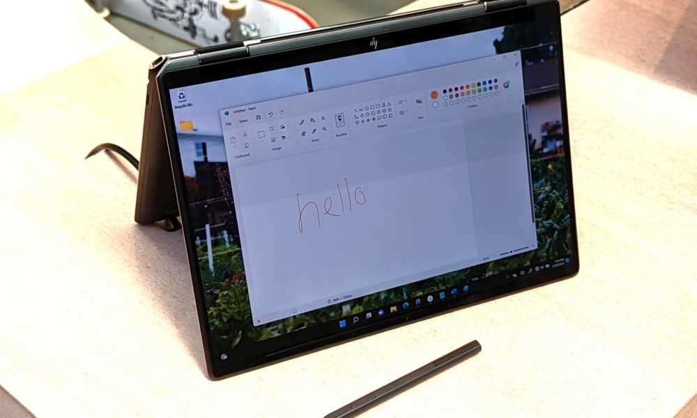 Drawing on the HP Spectre x360 13.5 inch model.