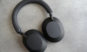 Sony WH-1000XM5 headphones seen in black.