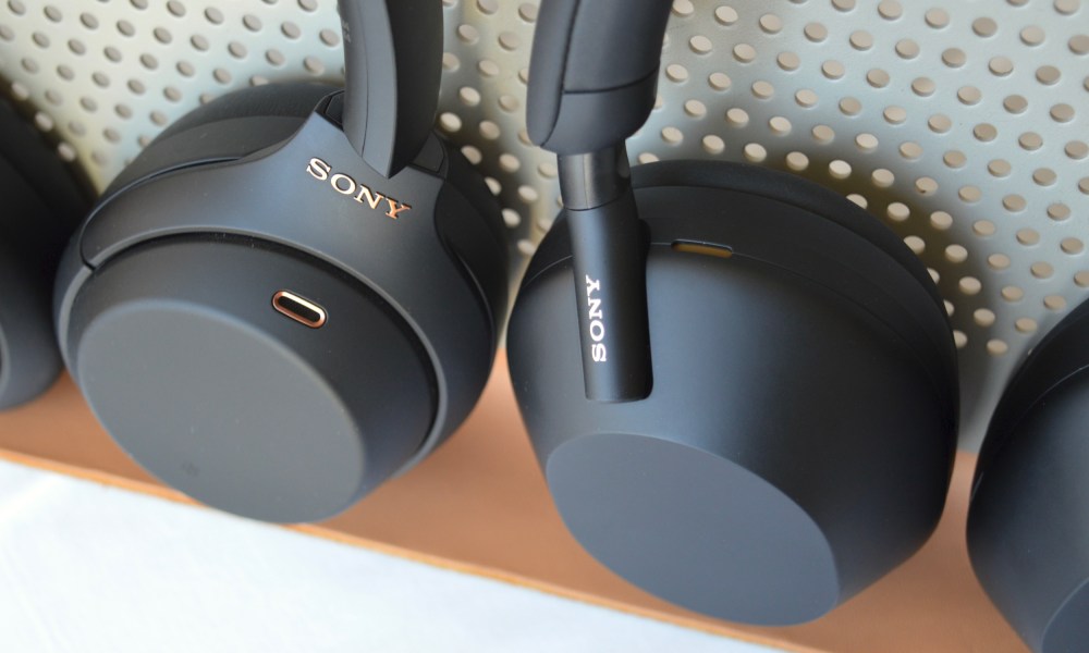 Close-up of earcups on Sony WH-1000XM4 and WH-1000XM5.