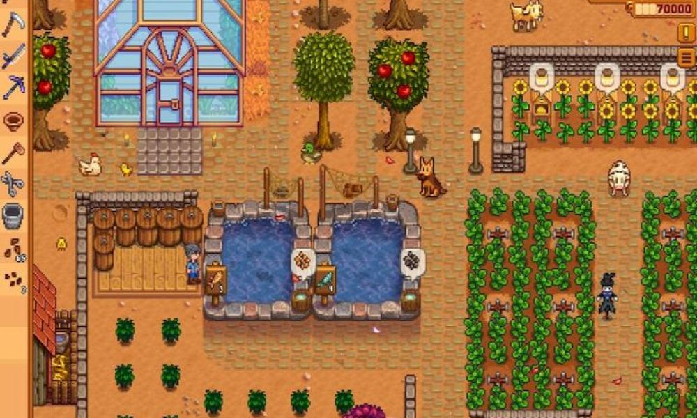 A farm with crops in Stardew Valley on Android.