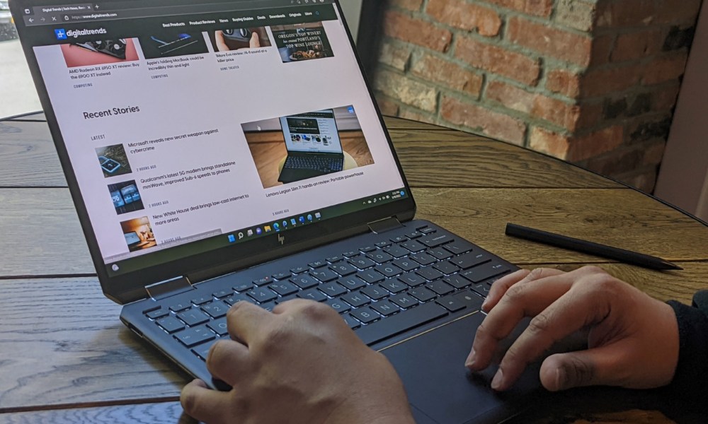 Web browsing on the HP Spectre x360 13.5 inch laptop