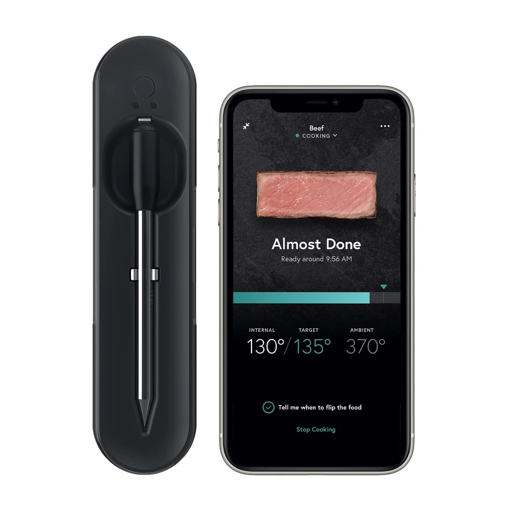 Smart Meat Thermometer, OSCEVIA 2-Probe Food Thermometer with Smart Alert,  262ft Wireless Range, IP67 Waterproof, Magnetic Design for BBQ, Kitchen