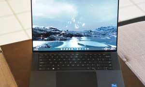 Dell XPS 15 9520 front view showing display and keyboard deck.