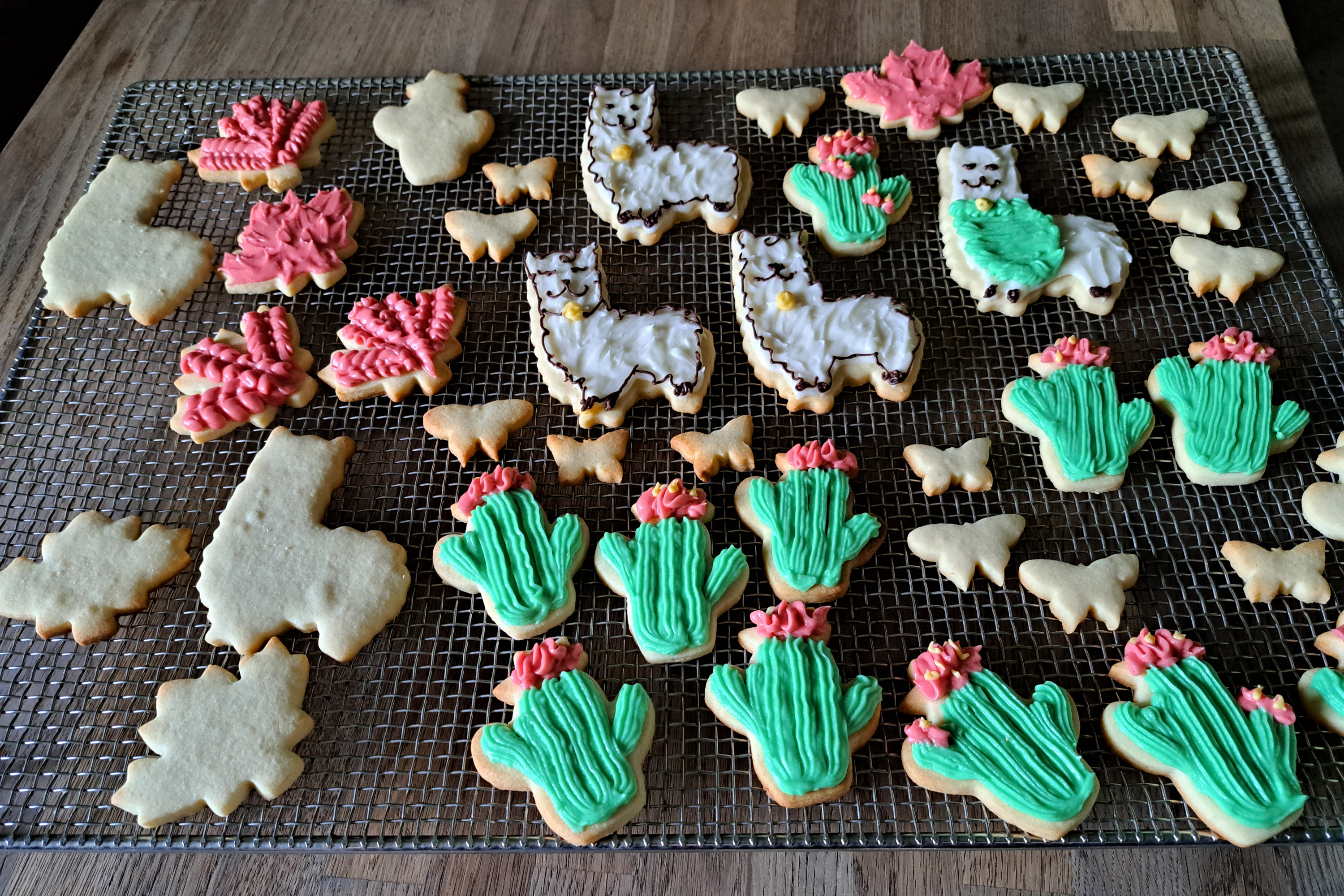 Un rack de biscuits au sucre glacé.